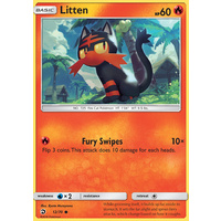 Litten 12/70 SM Dragon Majesty Common Pokemon Card NEAR MINT TCG
