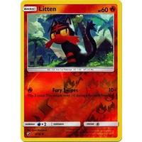 Litten 12/70 SM Dragon Majesty Reverse Holo Common Pokemon Card NEAR MINT TCG