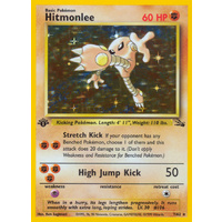 Hitmonlee 7/62 Fossil Set 1st Edition Holo Rare Pokemon Card NEAR MINT TCG
