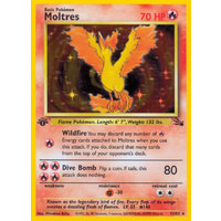 Moltres 12/62 Fossil Set 1st Edition Holo Rare Pokemon Card NEAR MINT TCG