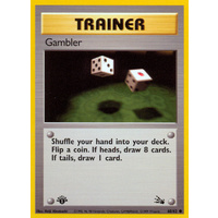 Gambler 60/62 Fossil Set 1st Edition Common Trainer Pokemon Card NEAR MINT TCG