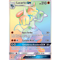 Lucario GX 135/131 SM Forbidden Light Holo Full Art Hyper Rare Pokemon Card NEAR MINT TCG