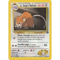 Lt. Surge's Raticate 53/132 Gym Challenge Unlimited Uncommon Pokemon Card NEAR MINT TCG