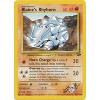 Blaine's Rhyhorn 65/132 Gym Challenge Unlimited Common Pokemon Card NEAR MINT TCG