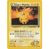 Lt. Surge's Pikachu 84/132 Gym Challenge Unlimited Common Pokemon Card NEAR MINT TCG