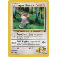 Lt. Surge's Rattata 85/132 Gym Challenge Unlimited Common Pokemon Card NEAR MINT TCG