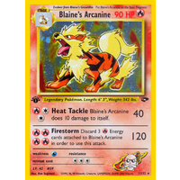 Blaine's Arcanine 1/132 Gym Challenge 1st Edition Holo Rare Pokemon Card NEAR MINT TCG