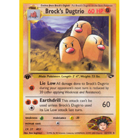Brock's Dugtrio 22/132 Gym Challenge 1st Edition Rare Pokemon Card NEAR MINT TCG