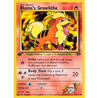 Blaine's Growlithe 62/132 Gym Challenge 1st Edition Common Pokemon Card NEAR MINT TCG