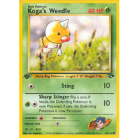 Koga's Weedle 82/132 Gym Challenge 1st Edition Common Pokemon Card NEAR MINT TCG