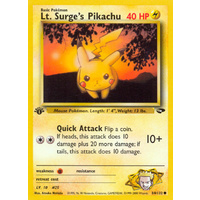 Lt. Surge's Pikachu 84/132 Gym Challenge 1st Edition Common Pokemon Card NEAR MINT TCG