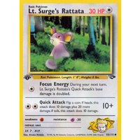 Lt. Surge's Rattata 85/132 Gym Challenge 1st Edition Common Pokemon Card NEAR MINT TCG