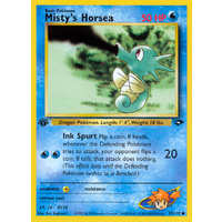 Misty's Horsea 87/132 Gym Challenge 1st Edition Common Pokemon Card NEAR MINT TCG