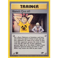 Blaine's Quiz #3 112/132 Gym Challenge 1st Edition Uncommon Trainer Pokemon Card NEAR MINT TCG