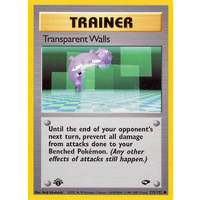 Transparent Walls 125/132 Gym Challenge 1st Edition Common Trainer Pokemon Card NEAR MINT TCG