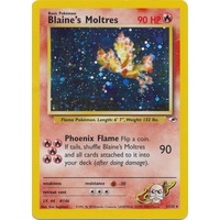 Blaine's Moltres 1/132 Gym Heroes Unlimited Holo Rare Pokemon Card NEAR MINT TCG