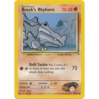 Brock's Rhyhorn 70/132 Gym Heroes Unlimited Common Pokemon Card NEAR MINT TCG
