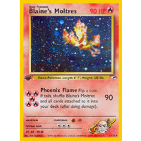 Blaine's Moltres 1/132 Gym Heroes 1st Edition Holo Rare Pokemon Card NEAR MINT TCG