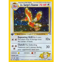Lt. Surge's Fearow 7/132 Gym Heroes 1st Edition Holo Rare Pokemon Card NEAR MINT TCG