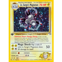Lt. Surges's Magneton 8/132 Gym Heroes 1st Edition Holo Rare Pokemon Card NEAR MINT TCG