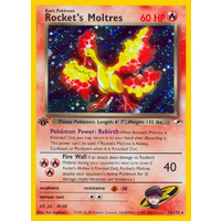 Rocket's Moltres 12/132 Gym Heroes 1st Edition Holo Rare Pokemon Card NEAR MINT TCG