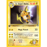 Lt. Surge's Raichu 28/132 Gym Heroes 1st Edition Rare Pokemon Card NEAR MINT TCG