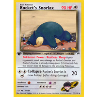 Rocket's Snorlax 33/132 Gym Heroes 1st Edition Rare Pokemon Card NEAR MINT TCG