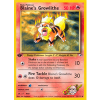 Blaine's Growlithe 35/132 Gym Heroes 1st Edition Uncommon Pokemon Card NEAR MINT TCG