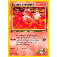 Blaine's Growlithe 62/132 Gym Heroes 1st Edition Common Pokemon Card NEAR MINT TCG