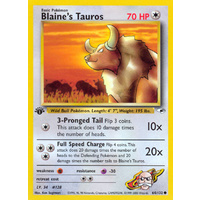 Blaine's Taruos 64/132 Gym Heroes 1st Edition Common Pokemon Card NEAR MINT TCG