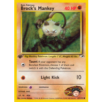 Brock's Mankey 67/132 Gym Heroes 1st Edition Common Pokemon Card NEAR MINT TCG