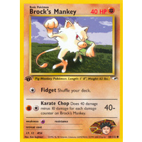 Brock's Mankey 68/132 Gym Heroes 1st Edition Common Pokemon Card NEAR MINT TCG