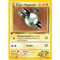 Lt. Surge's Magnemite 80/132 Gym Heroes 1st Edition Common Pokemon Card NEAR MINT TCG