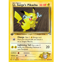 Lt. Surge's Pikachu 81/132 Gym Heroes 1st Edition Common Pokemon Card NEAR MINT TCG