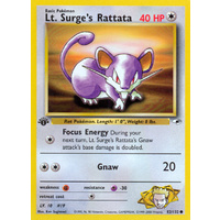 Lt. Surge's Rattata 82/132 Gym Heroes 1st Edition Common Pokemon Card NEAR MINT TCG