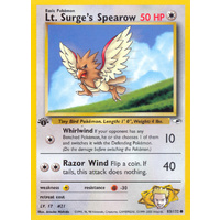 Lt. Surge's Spearow 83/132 Gym Heroes 1st Edition Common Pokemon Card NEAR MINT TCG