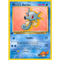 Misty's Horsea 86/132 Gym Heroes 1st Edition Common Pokemon Card NEAR MINT TCG