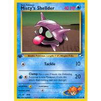 Misty's Shellder 89/132 Gym Heroes 1st Edition Common Pokemon Card NEAR MINT TCG