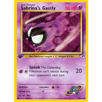 Sabrina's Gastly 93/132 Gym Heroes 1st Edition Common Pokemon Card NEAR MINT TCG