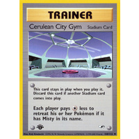 Cerulean City Gym 108/132 Gym Heroes 1st Edition Uncommon Trainer Pokemon Card NEAR MINT TCG