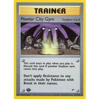 Pewter City Gym 115/132 Gym Heroes 1st Edition Uncommon Trainer Pokemon Card NEAR MINT TCG