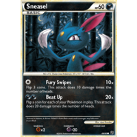 Sneasel 68/90 HS Undaunted Common Pokemon Card NEAR MINT TCG