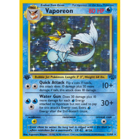 Vaporeon 12/64 Jungle Set 1st Edition Holo Rare Pokemon Card NEAR MINT TCG