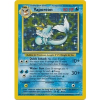 Vaporeon 12/64 Jungle Set No Set Symbol Misprint Unlimited Holo Rare Pokemon Card NEAR MINT TCG