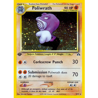 Poliwrath 9/75 Neo Discovery 1st Edition Holo Rare Pokemon Card NEAR MINT TCG