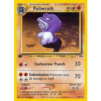 Poliwrath 28/75 Neo Discovery 1st Edition Rare Pokemon Card NEAR MINT TCG