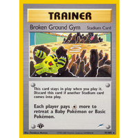 Broken Ground Gym 92/105 Neo Destiny 1st Edition Rare Trainer Pokemon Card NEAR MINT TCG