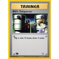Bill's Teleporter 91/111 Neo Genesis 1st Edition Uncommon Trainer Pokemon Card NEAR MINT TCG