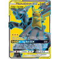 Pikachu & Zekrom GX 162/181 SM Team Up Holo Ultra Rare Full Art Pokemon Card NEAR MINT TCG