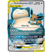 Eevee & Snorlax GX 171/181 SM Team Up Holo Ultra Rare Full Art Pokemon Card NEAR MINT TCG